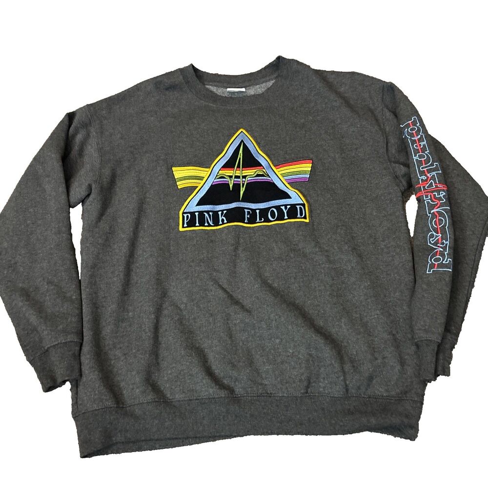 Pink Floyd Sweatshirt L Dark Side of the Moon Crewneck Embroidered (read Notes)